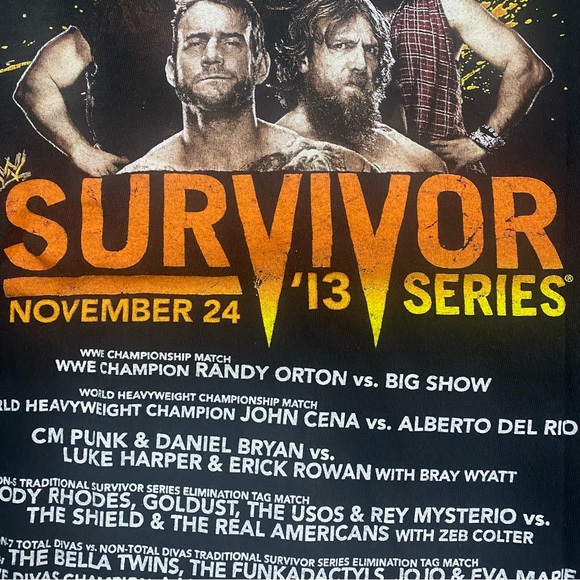 2013 WWE Survivor Series PPV Event Promo Graphic T-Shirt Size Medium Wrestling - Picture 10 of 16